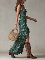 Gabriela - Vestido Maxi Bohemio Verde