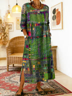 Vega - Vestido Vaquero con Estampado Étnico