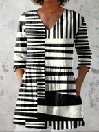 Gloria - Camisa de Cuello V Largo Vintage