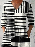 Gloria - Camisa de Cuello V Largo Vintage