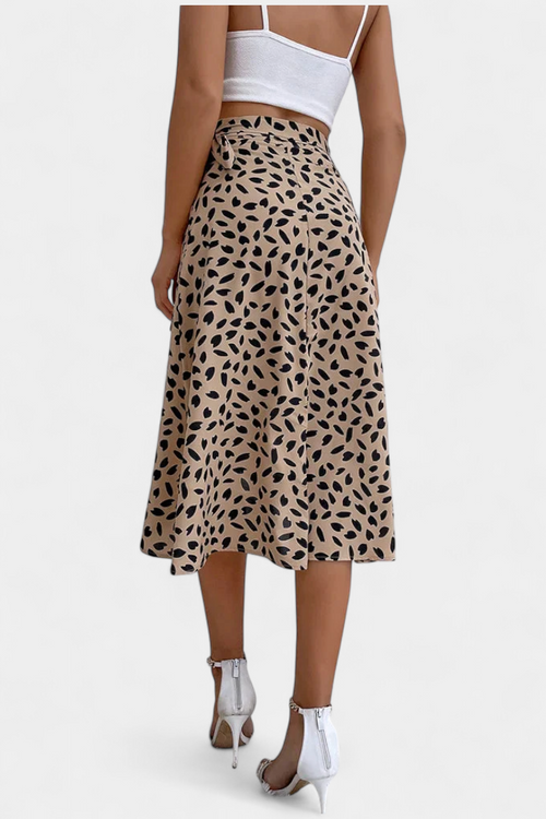 Agustina - Falda Envolvente Boho con Estampado Asimétrico