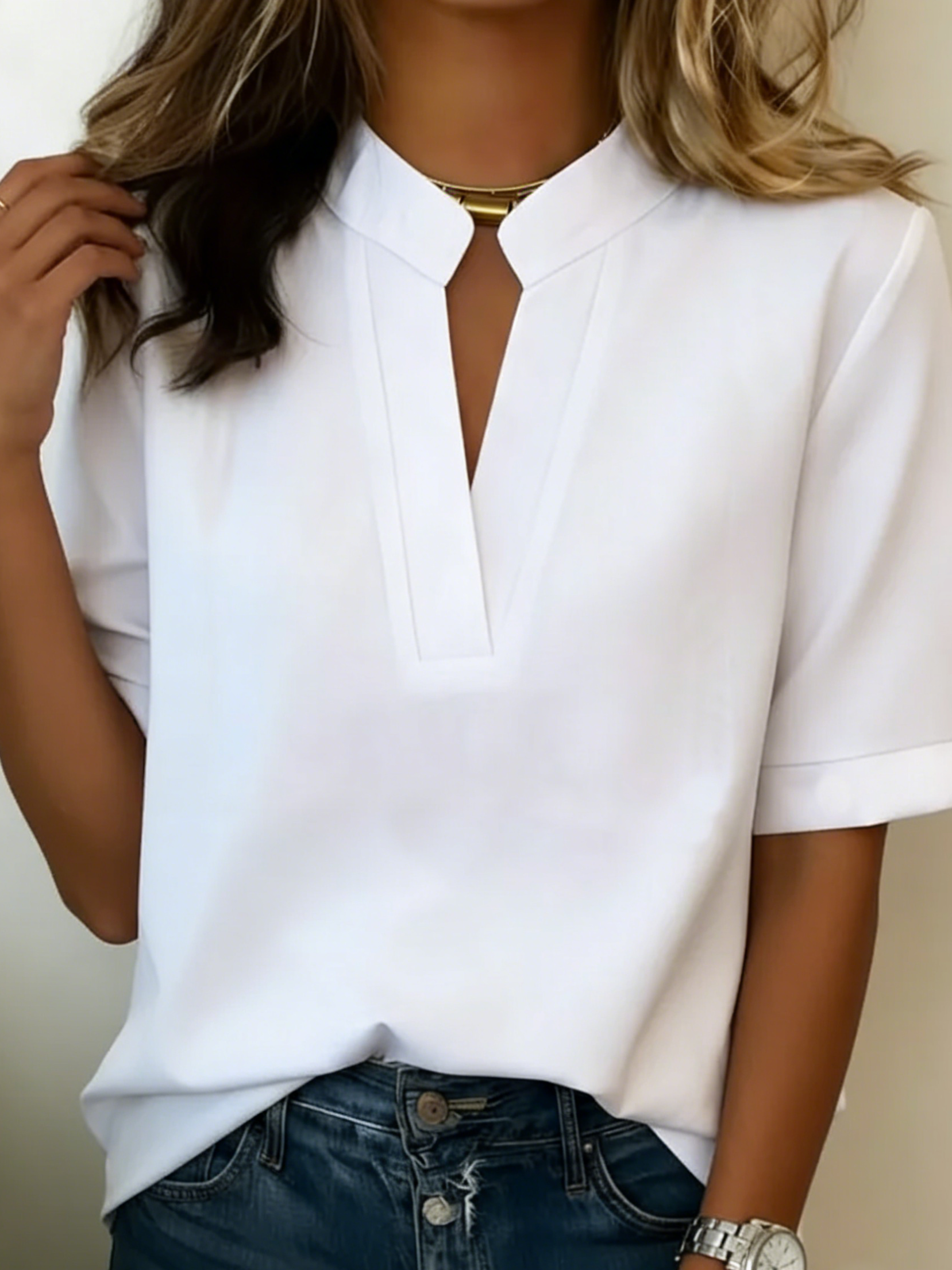 Lana - Camisa de Manga Corta Relaxed