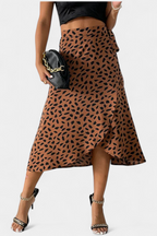 Agustina - Falda Envolvente Boho con Estampado Asimétrico