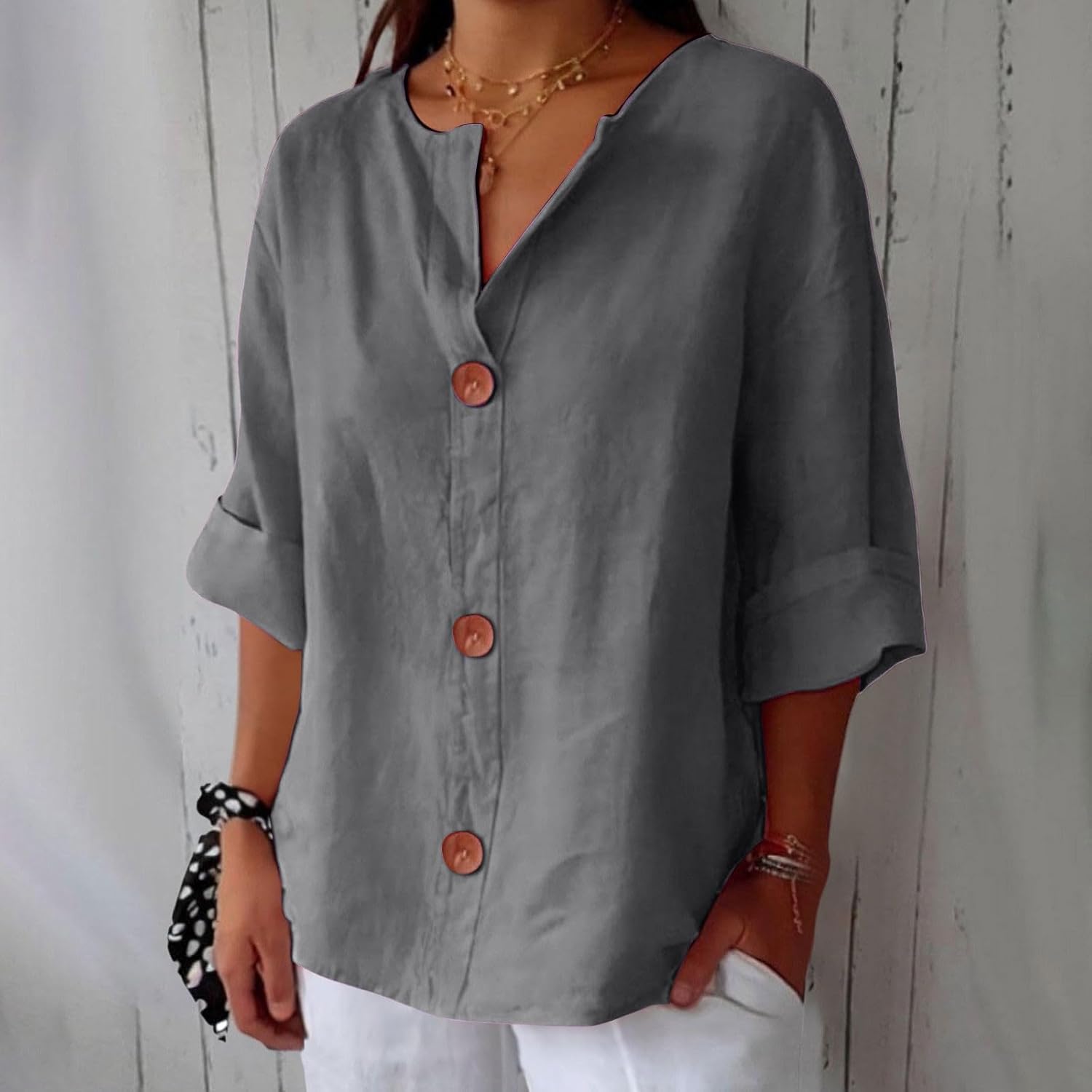 Zulema - Camisa de Cuello en V