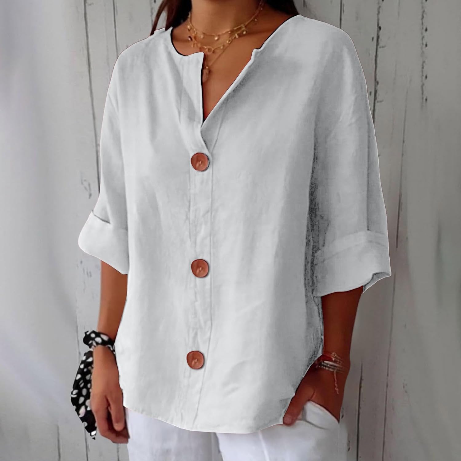 Zulema - Camisa de Cuello en V