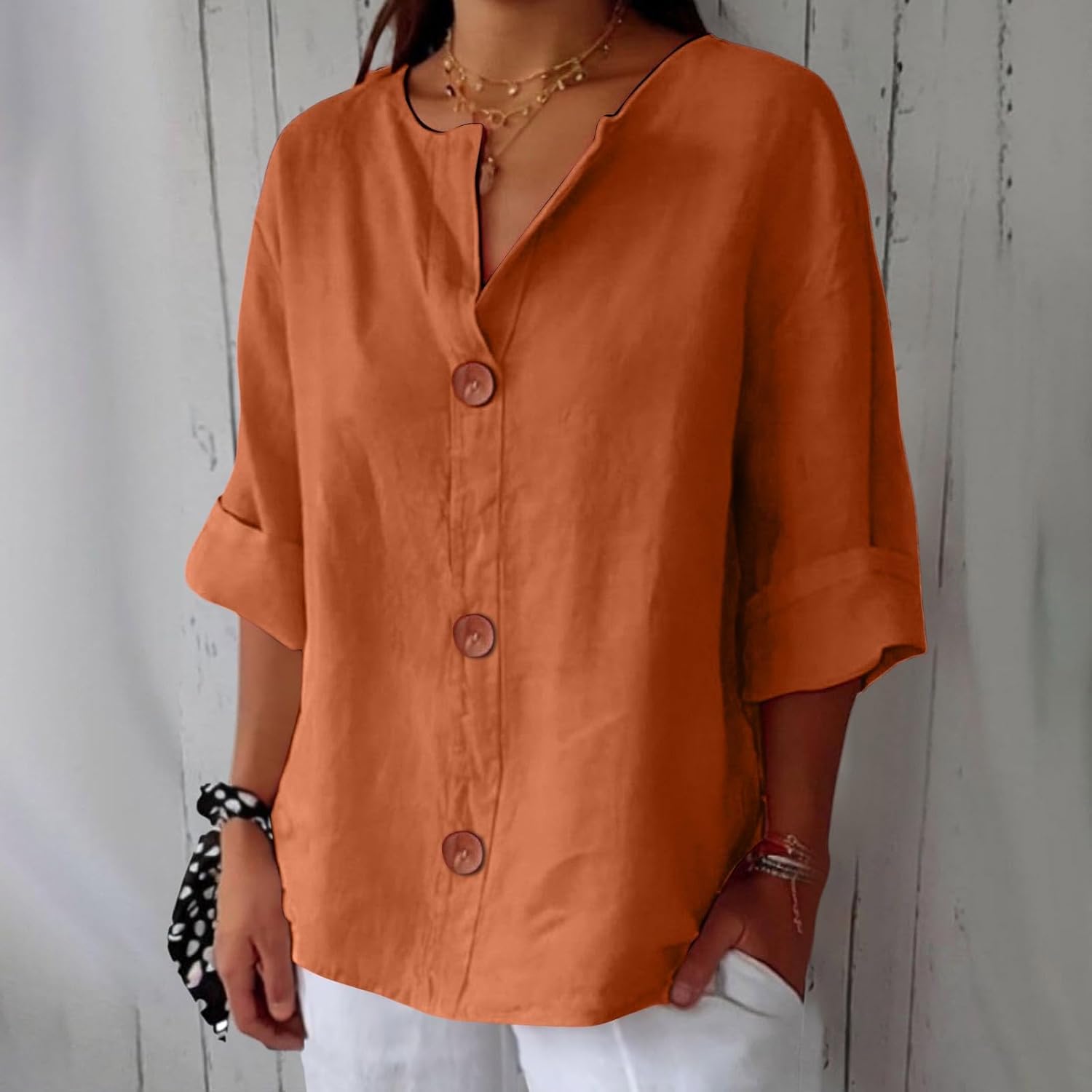 Zulema - Camisa de Cuello en V