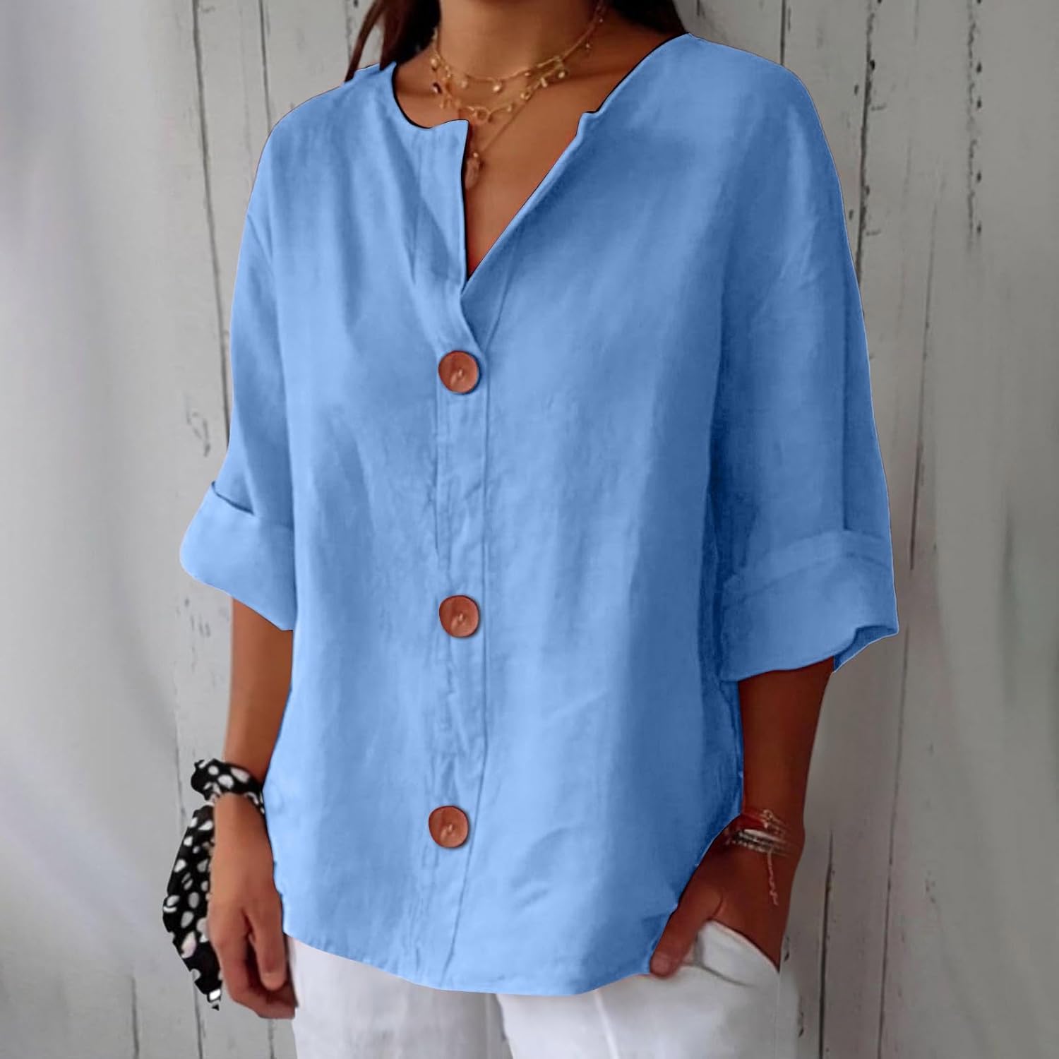 Zulema - Camisa de Cuello en V
