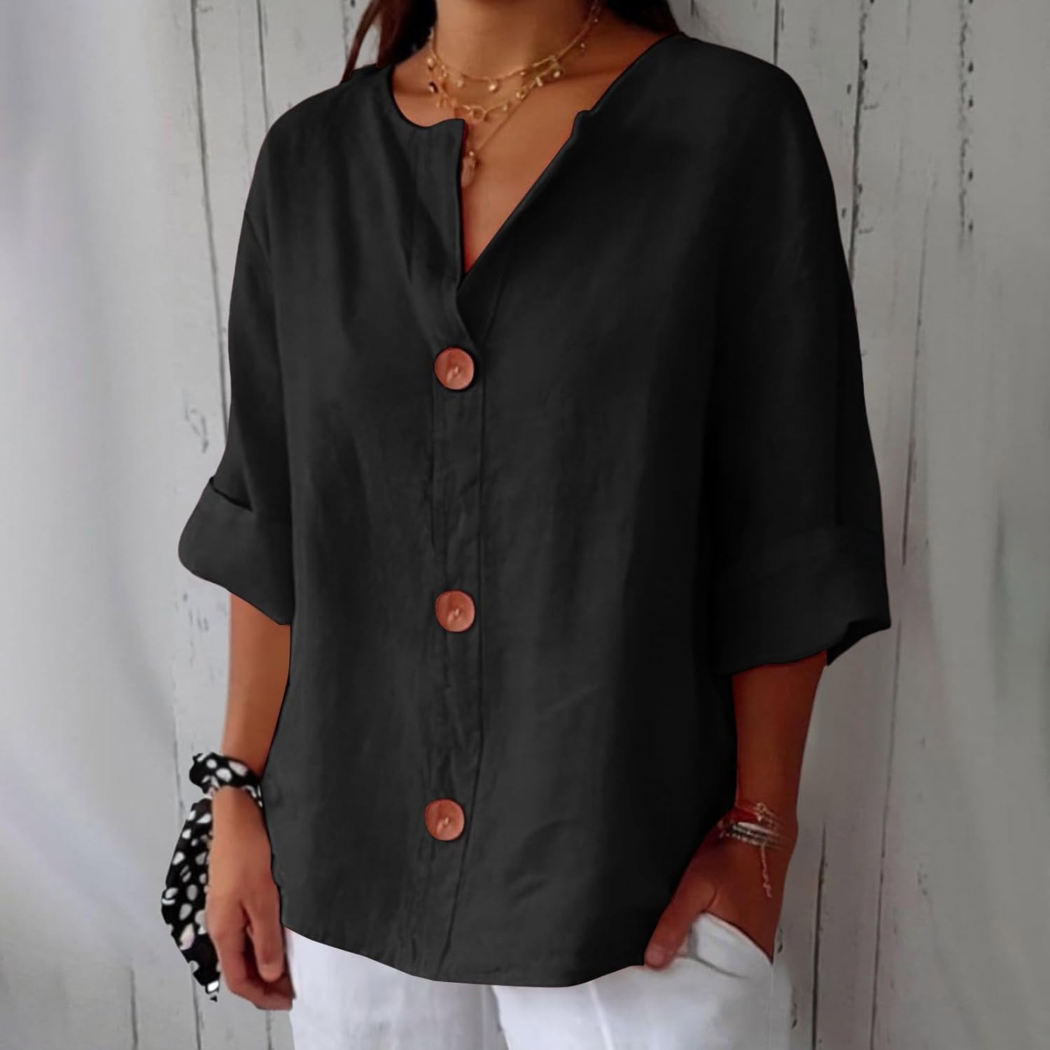 Zulema - Camisa de Cuello en V