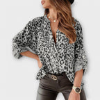 Aurora - Blusa moderna estampado leopardo