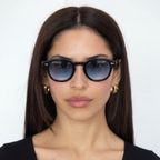 Grecia - Gafas de Sol Redondas Azul