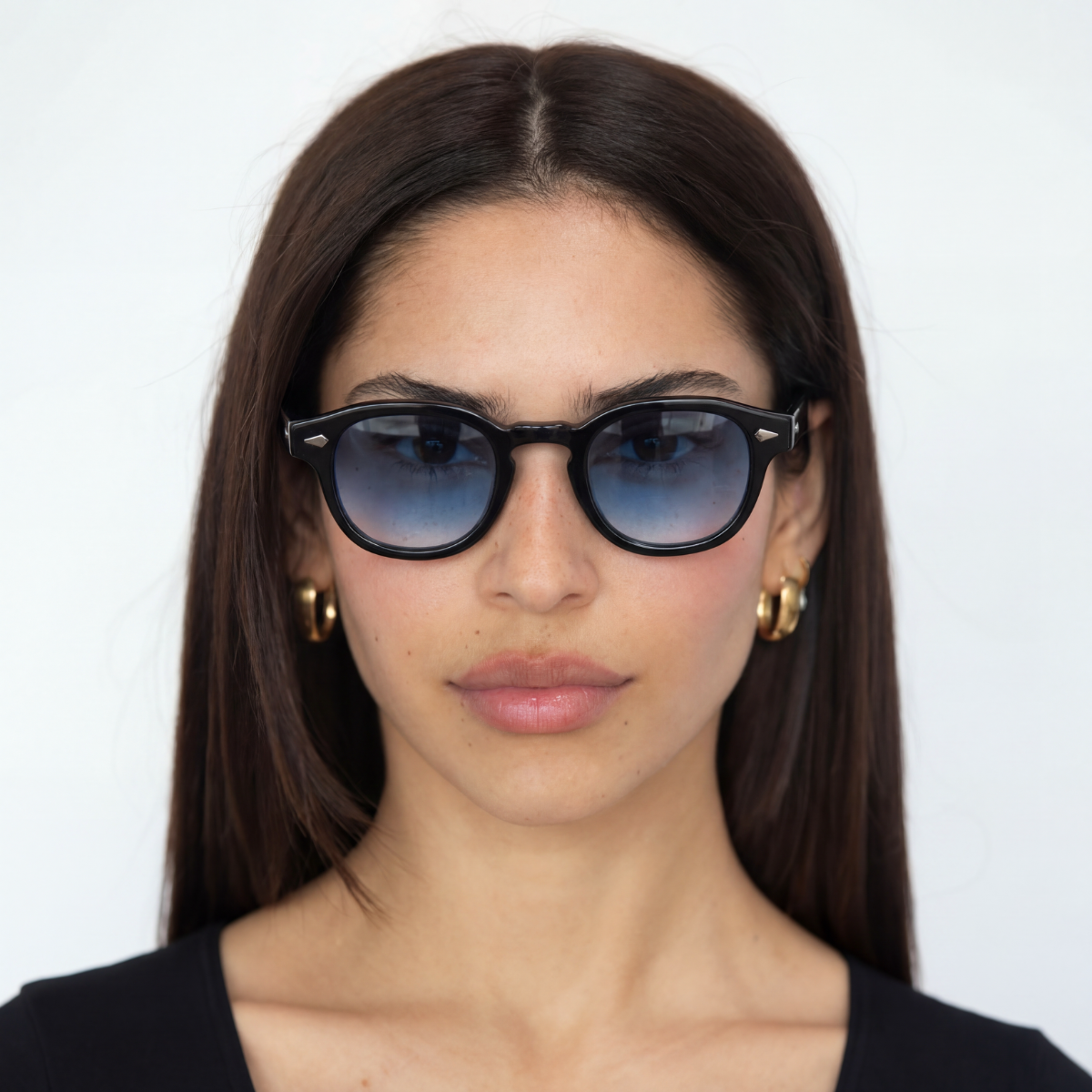 Grecia - Gafas de Sol Redondas Azul