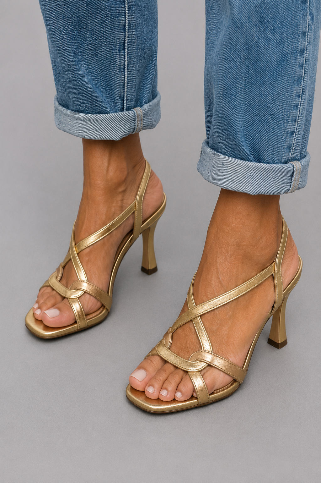 Emily - Sandalias de Tacón Golden Summer