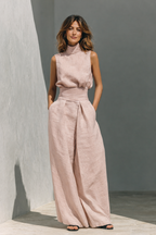 Maria - Conjunto Minimalista con Top y Pantalón Ancho