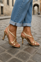Emily - Sandalias de Tacón Golden Summer