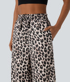 Luciana - Pantalón de cintura alta con estampado de leopardo