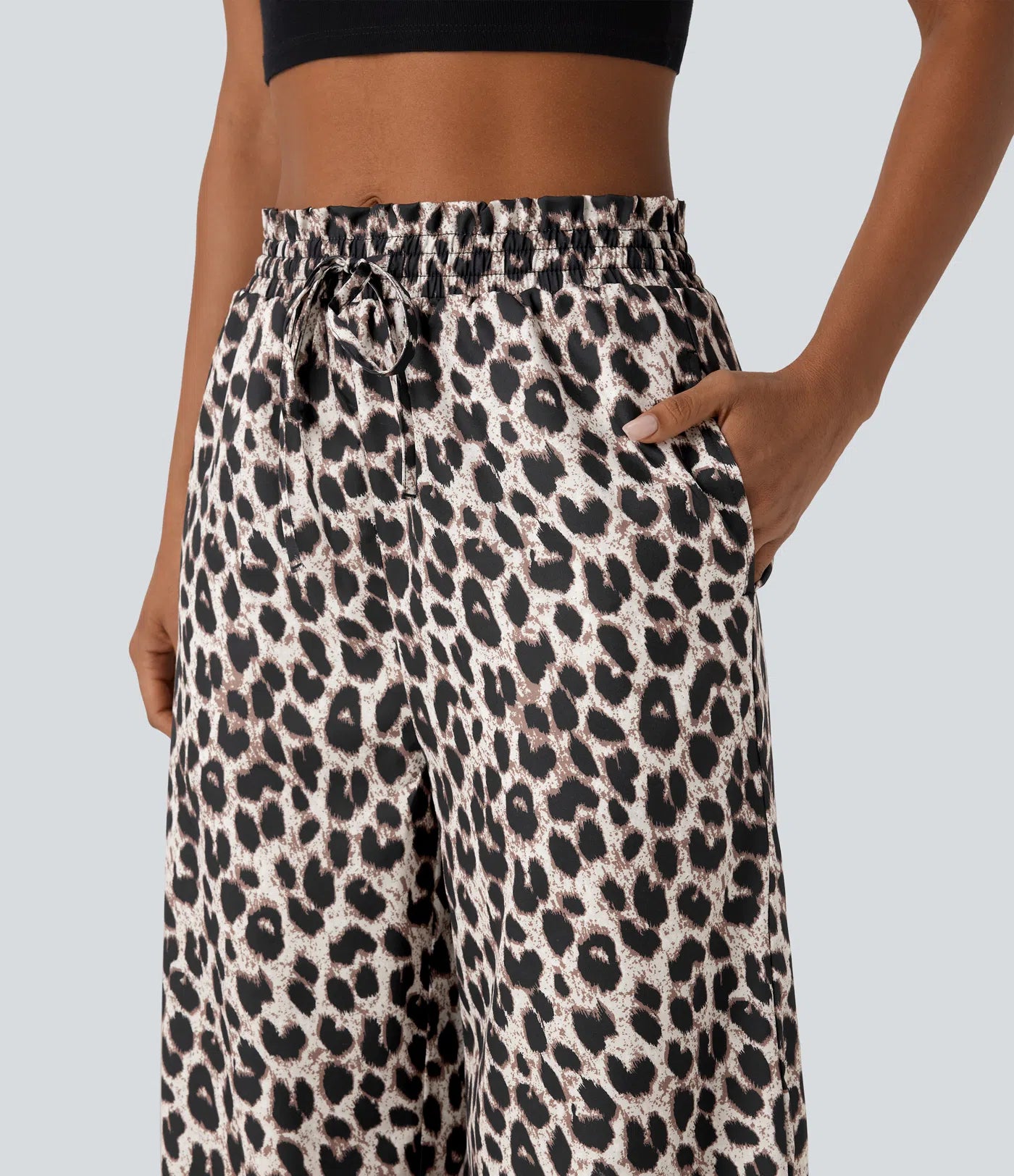Luciana - Pantalón de cintura alta con estampado de leopardo