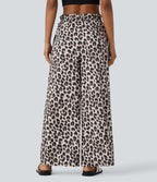 Luciana - Pantalón de cintura alta con estampado de leopardo