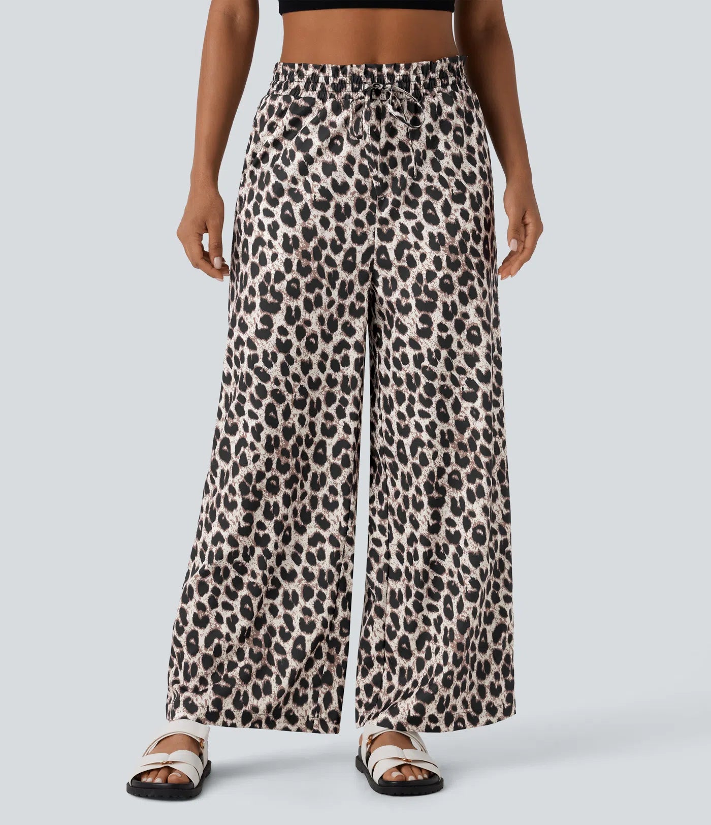 Luciana - Pantalón de cintura alta con estampado de leopardo
