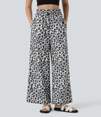 Luciana - Pantalón de cintura alta con estampado de leopardo