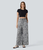 Luciana - Pantalón de cintura alta con estampado de leopardo