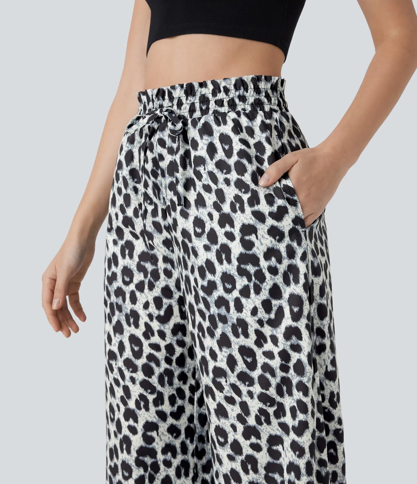 Luciana - Pantalón de cintura alta con estampado de leopardo