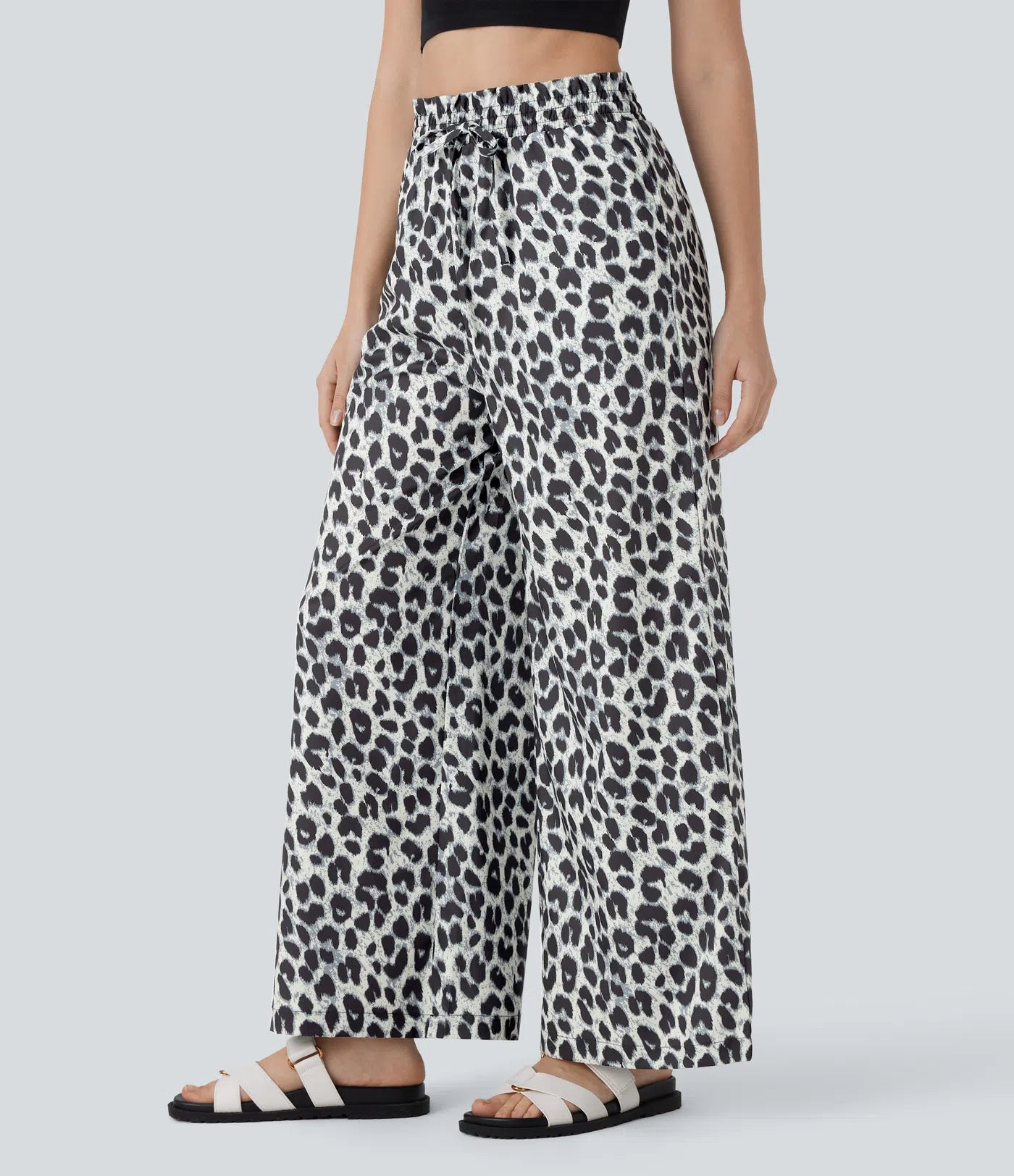 Luciana - Pantalón de cintura alta con estampado de leopardo