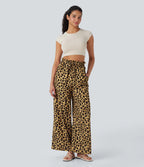 Luciana - Pantalón de cintura alta con estampado de leopardo