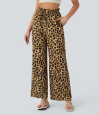 Luciana - Pantalón de cintura alta con estampado de leopardo
