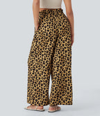 Luciana - Pantalón de cintura alta con estampado de leopardo