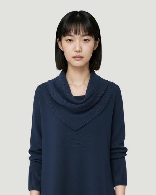 Carla - Jersey soft touch con cuello envolvente