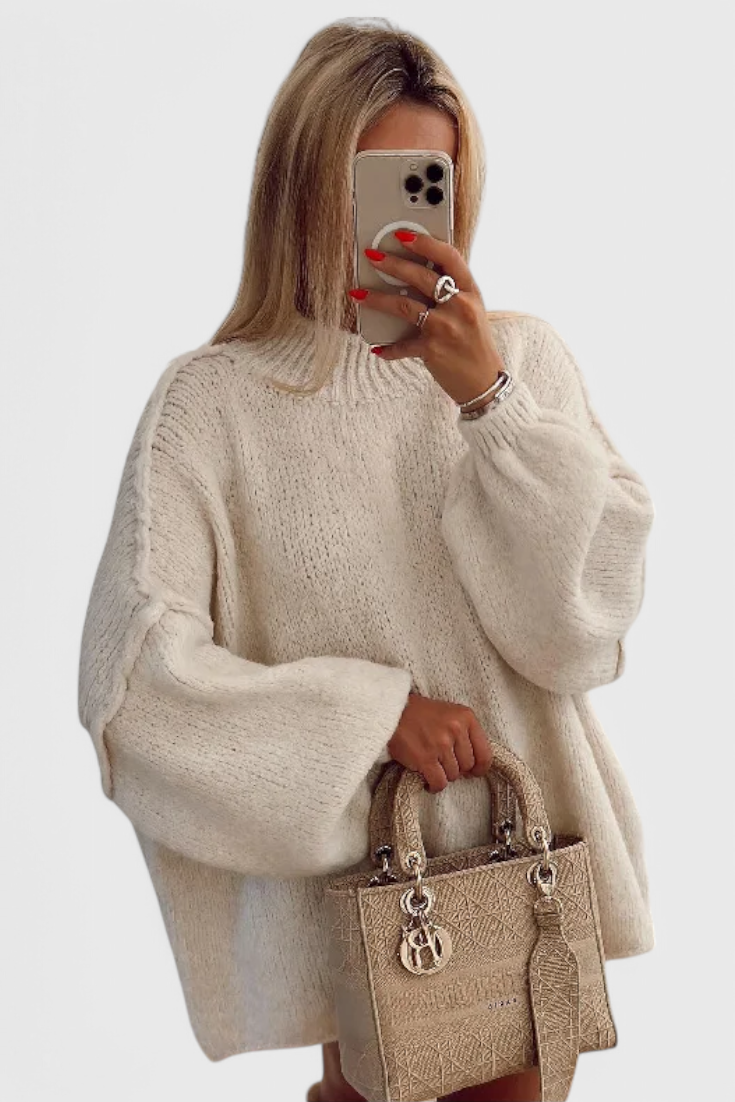 Camila - Jersey de Punto Oversized con Mangas Globo