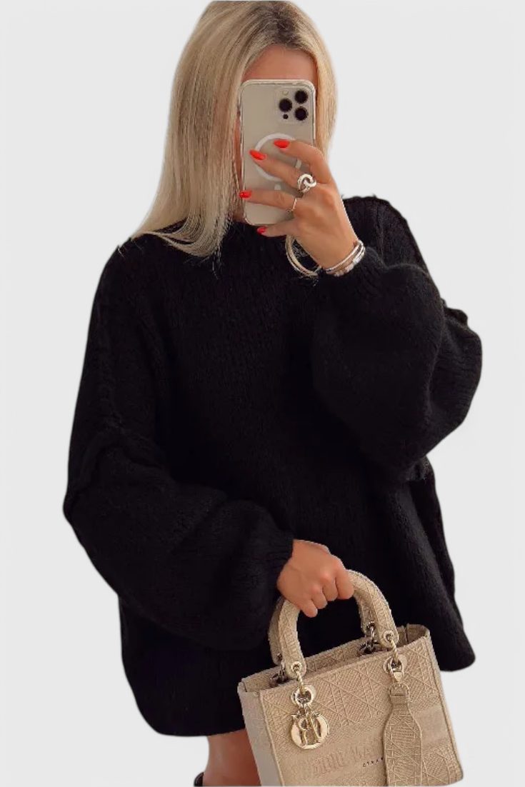Camila - Jersey de Punto Oversized con Mangas Globo