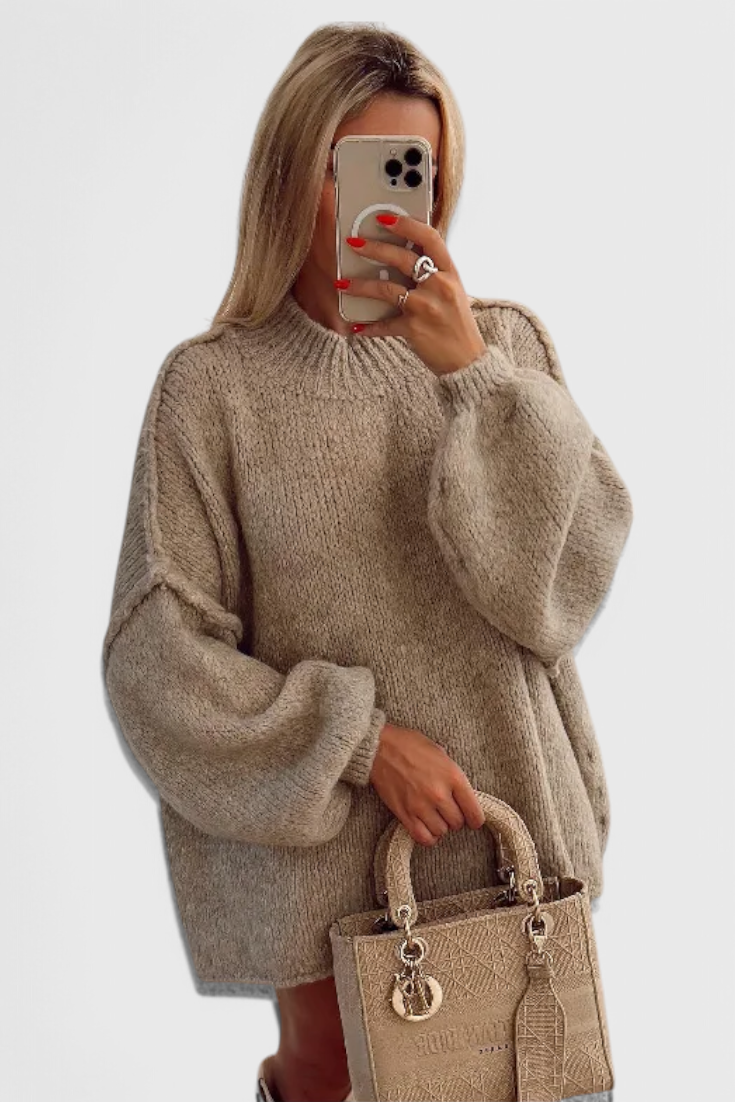 Camila - Jersey de Punto Oversized con Mangas Globo