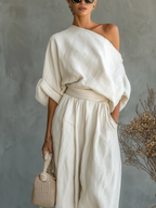 Nuria - Conjunto Elegante de Dos Piezas Asimétrico