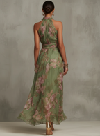 Zoe - Vestido con Escote Halter y Estampado Floral