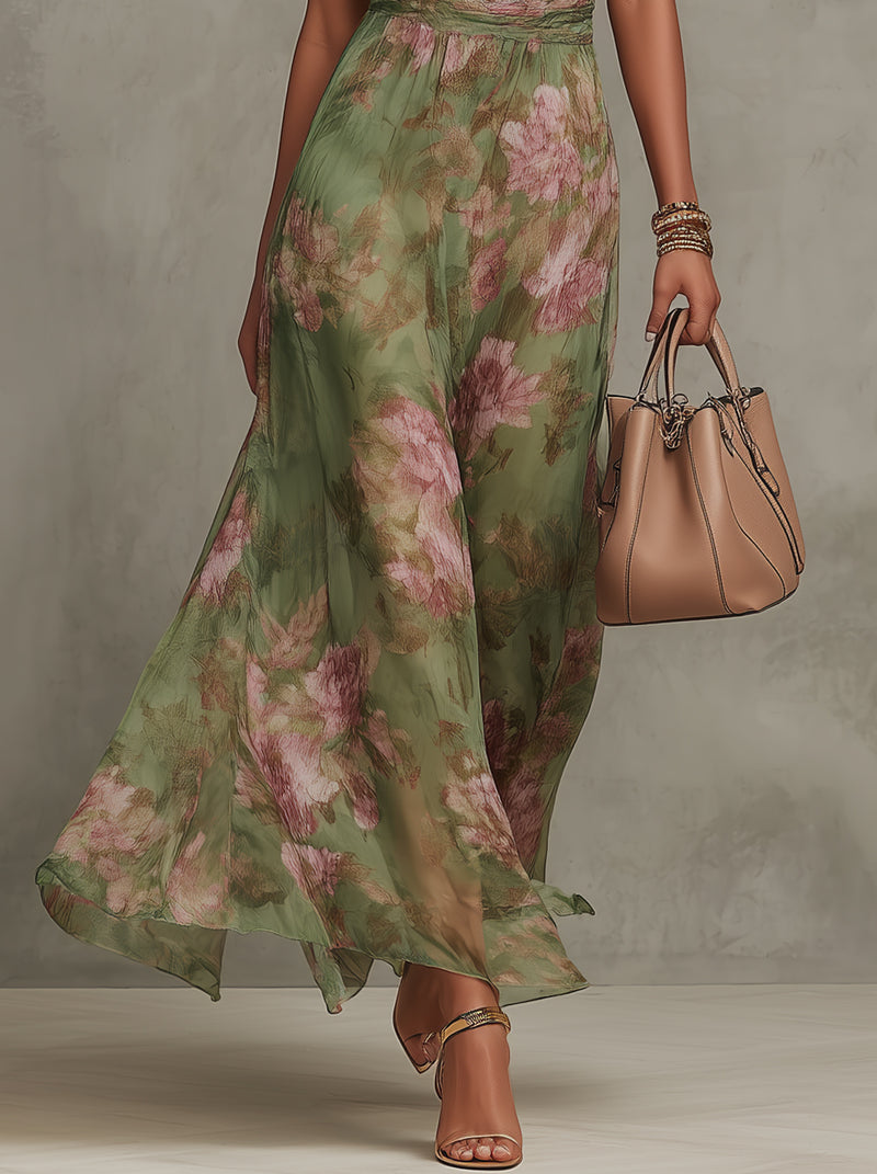 Zoe - Vestido con Escote Halter y Estampado Floral