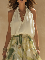 Gregoria - Conjunto estampado de lirios elegante