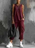 Amaia - Conjunto Casual Suave con Bolsillos