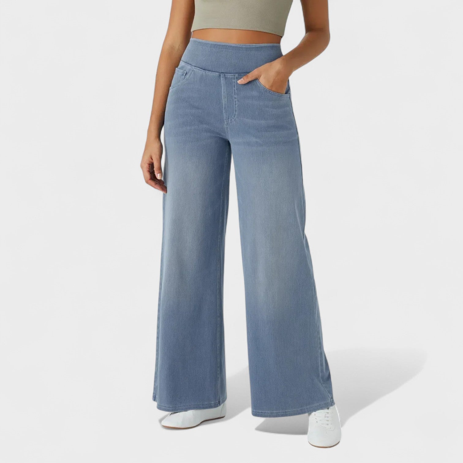 Carlota - Pantalones de mezclilla de corte ancho