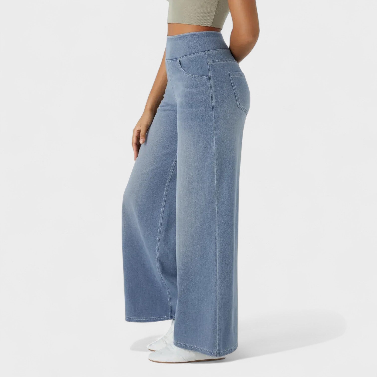 Carlota - Pantalones de mezclilla de corte ancho