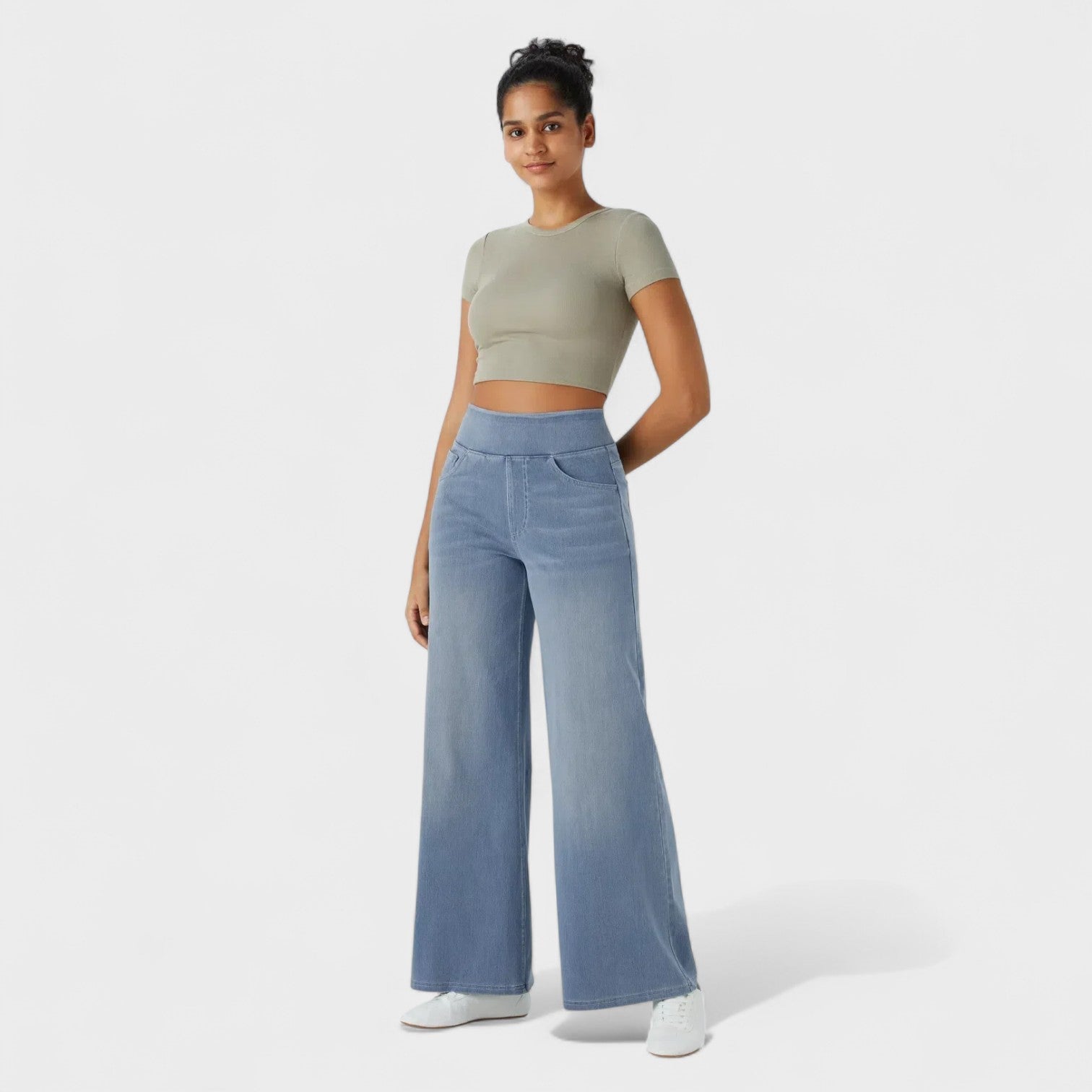 Carlota - Pantalones de mezclilla de corte ancho