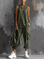 Amaia - Conjunto Casual Suave con Bolsillos